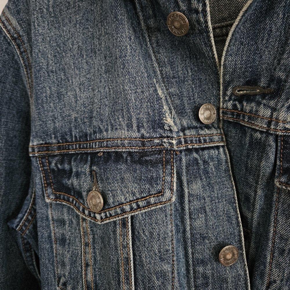 Distressed Denim Jacket Size Small - Picture 4 of 11